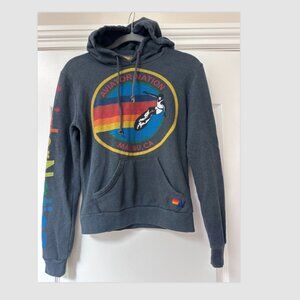 Aviator Nation Malibu Grey Hoodie Pullover Size XS